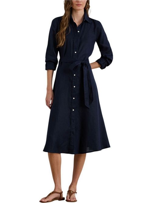 chemisier donna in lino blu Ralph Lauren | 200P13686002